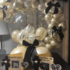 Golden Milestone Luxury Deco Bubble & Hoop